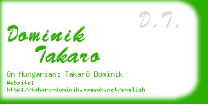 dominik takaro business card